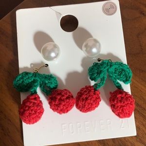 Forever 21 earrings - pack of two, cherries and pearls
